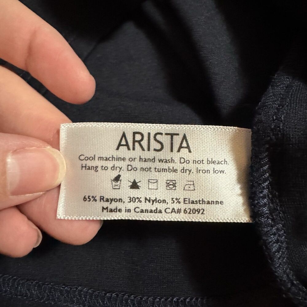 Arista Equestrian Women's Quintessential V-Neck Navy Blue Brown Small‎ Horse - Picture 11 of 12